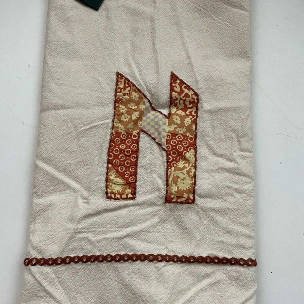 NWT Urban Outfitters Patchwork Monogram ‘N’ Tea Towel